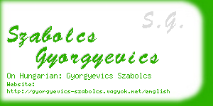 szabolcs gyorgyevics business card